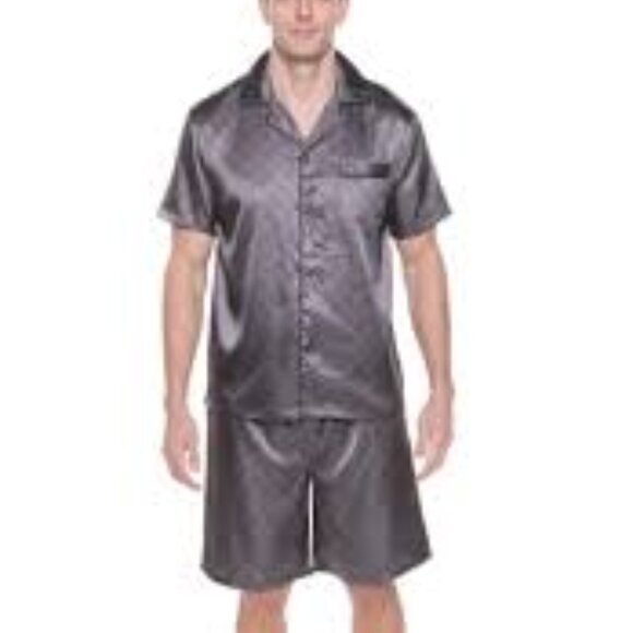 2 - NWT NOBLE MOUNT MEN'S PREMIUM SATIN SHORT PAJAMA SET - Picture 5 of 7